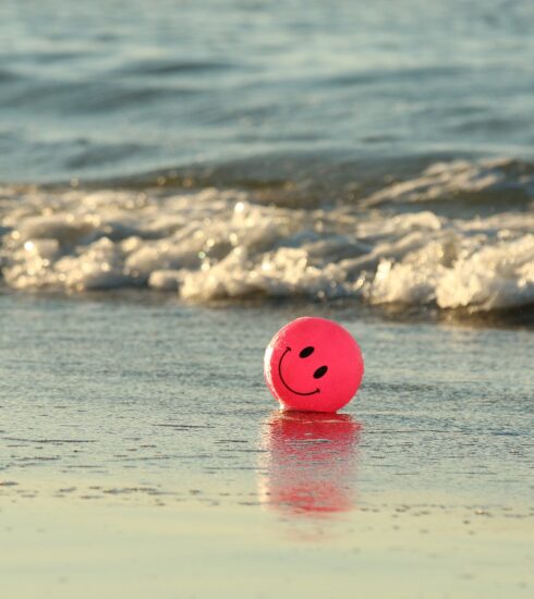 ball, beach, ocean